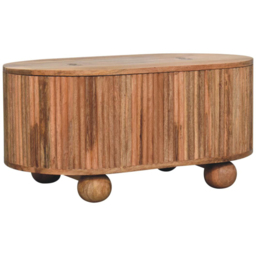 Artisan Furniture Soba Brown Solid Wood Ball Lid-up Storage Coffee Table - thumbnail 3