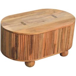 Artisan Furniture Soba Brown Solid Wood Ball Lid-up Storage Coffee Table - thumbnail 4