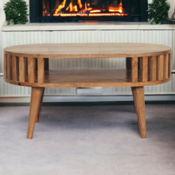 Artisan Furniture Ariella Brown Single Shelf Solid Wood Coffee Table