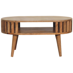 Artisan Furniture Ariella Brown Single Shelf Solid Wood Coffee Table - thumbnail 2