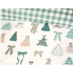 Christmas Tree Bows Bedding Set Sage Single - thumbnail 4