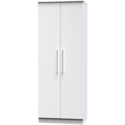 Crowndale Worcester White 2 Door Wardrobe Ready Assembled - thumbnail 2