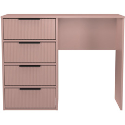 Crowndale Fluted 4 Drawer Kobe Pink Vanity Dressing Table Ready Assembled - thumbnail 2