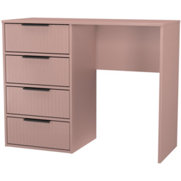 Crowndale Fluted 4 Drawer Kobe Pink Vanity Dressing Table Ready Assembled - thumbnail 4