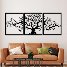 Decortie 3 Piece Tree of Life Triptych Metal Wall Art Set - thumbnail 2