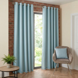 My Home Taylor Duck Egg Blackout Eyelet Curtain 183 x 168cm - thumbnail 4