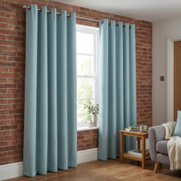 My Home Taylor Duck Egg Blackout Eyelet Curtain 183 x 168cm - thumbnail 3