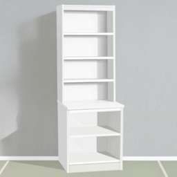 R White Cabinets White 6 Shelf Bookcase with Hutch - thumbnail 1