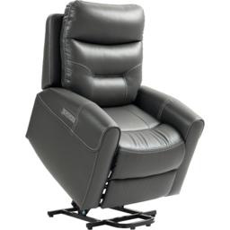 Portland Grey Overstuffed Electric Rise and Recliner Armchair with USB Port and Remote - thumbnail 2