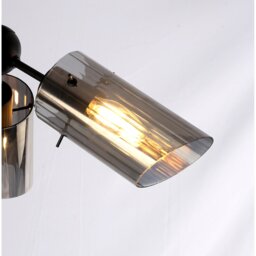 Bodhi 3 Arm Smoked Black Flush Fitting Ceiling Light - thumbnail 3
