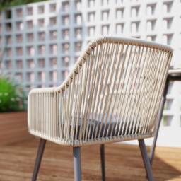 Outsunny 4 Seater Rattan Garden Dining Set Light Brown - thumbnail 4