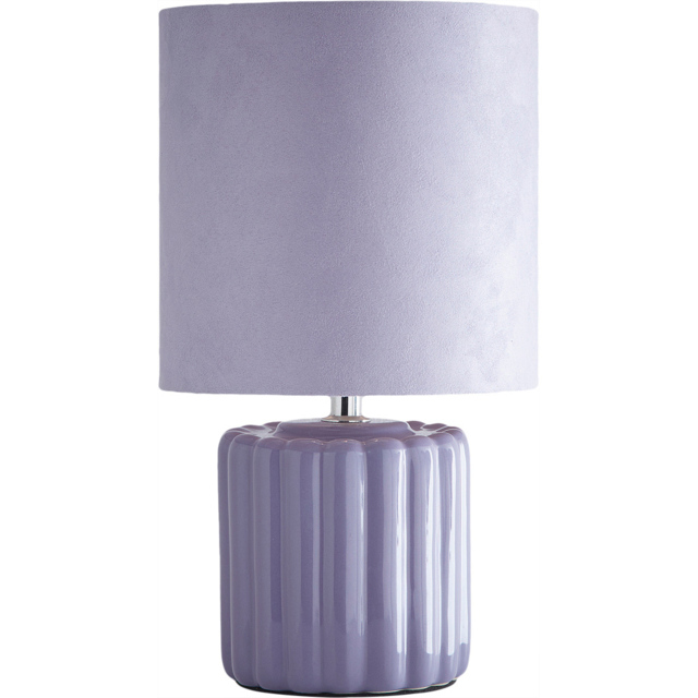 Kliving Zoe Lilac Velvet Shade Ceramic Table Lamp - image 1