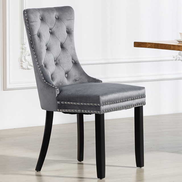 Artemis Home Ceres Grey Velvet Fabric Dining Chair Set of 2 - image 1