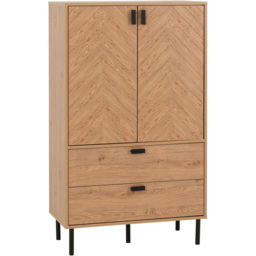 Seconique Leon 2 Door 2 Drawer Medium Oak Effect Storage Cabinet - thumbnail 2