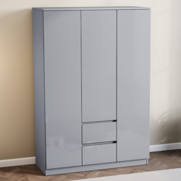 Vida Designs Glinton Grey 3 Door 2 Drawer Wardrobe - thumbnail 1