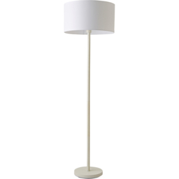 ValueLights Charlie White Floor Lamp with Drum Shade and Bulb - thumbnail 1