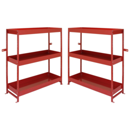 MonsterShop 3 Shelf Red Volcano Metal Van Shelving Rack Set of 2 - thumbnail 1