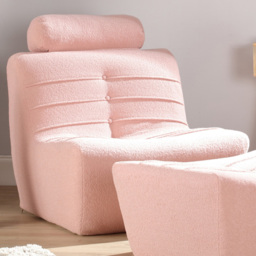 Desser Furniture Powder Pink Boucle Cosy Chair