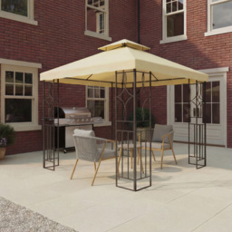 Charles Bentley 3 x 3m Cream Steel Art Luxury Gazebo - thumbnail 4