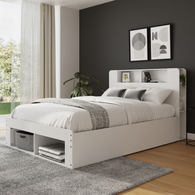 GFW Anya White King Size Wooden Ottoman Bed with SC Pocket Sprung Mattress - image 1