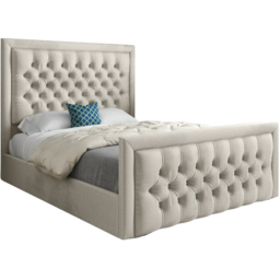 Rovigo Super King Size Silver Soft Velvet Upholstered Bed Frame with Deep Buttoned Headboard - thumbnail 2