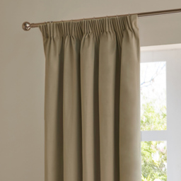 Furn The Ultimate Velvet Fully Lined Pencil Pleat Curtains Mocha 168 x 229cm - thumbnail 3