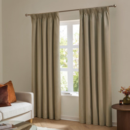 Furn The Ultimate Velvet Fully Lined Pencil Pleat Curtains Mocha 168 x 229cm