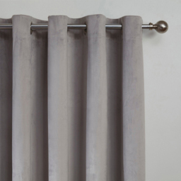Divante Vermont Velvet Silver Blackout Curtains 168 x 183cm - thumbnail 3