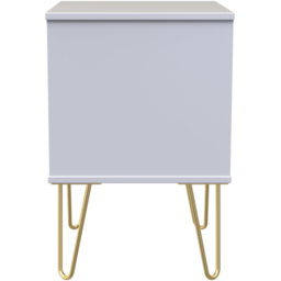 Crowndale Cube 2 Drawer Matt Indigo and White Bedside Table Ready Assembled - thumbnail 4