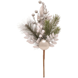 The Christmas Gift Co Pine and Bauble Stem Decoration