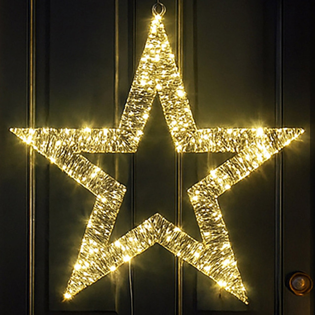 Xmas Haus 100 Warm White Micro LED Metal Star Light 55 x 55cm - image 1