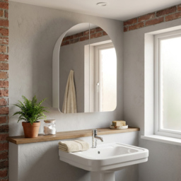 Mayfair White 2 Door Arch Mirror Cabinet - thumbnail 3