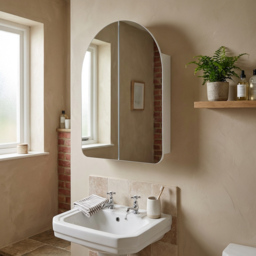 Mayfair White 2 Door Arch Mirror Cabinet - thumbnail 2