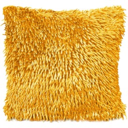 Velosso Shaggy Chenille Ochre Filled Cushion 43 x 43cm 2 Pack