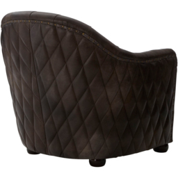 Premier Housewares Victor Dark Grey Brown Leather Tub Chair - thumbnail 4