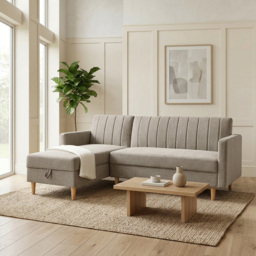 Lennox Corner Sofa Bed with Storage Grey