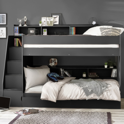 Julian Bowen Camelot Anthracite Bunk Bed with Staircase - thumbnail 1