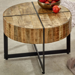 Brooklyn Surrey Metal Legs Solid Wood Coffee Table - thumbnail 1