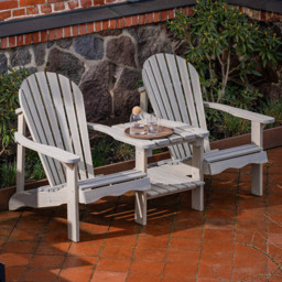 AMATA Ungurs 2 Seater Adirondack Love Seat Grey - thumbnail 1