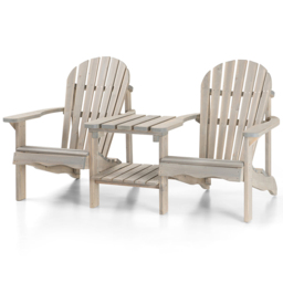 AMATA Ungurs 2 Seater Adirondack Love Seat Grey - thumbnail 2