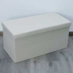 Cream Seville Linen Ottoman Storage Trunk - thumbnail 1