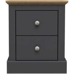 Devon 2 Drawer Charcoal Bedside Table - thumbnail 2