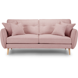Opry Faro 3 Seater Button Back Soft Pink Sofa - thumbnail 3