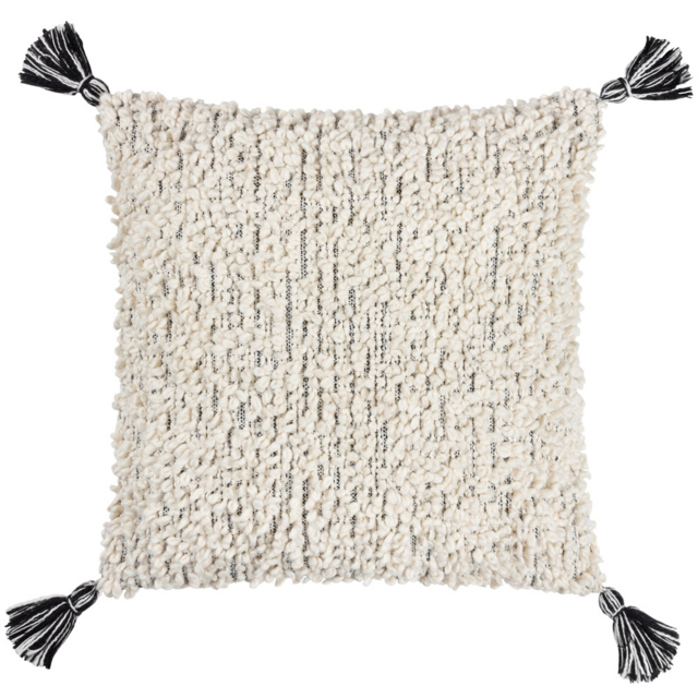 Hoem Cambre Mono Boucle Tasselled Cushion - image 1