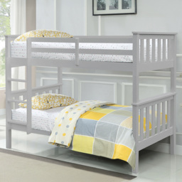 Comfy Living Premium Single Grey Wooden Bunk Bed - thumbnail 1