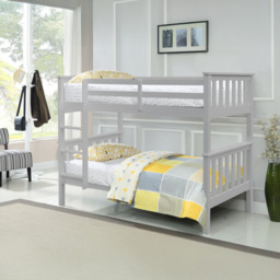 Comfy Living Premium Single Grey Wooden Bunk Bed - thumbnail 2