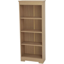 Core Products Freya Smoked Oak Foil Finish 4 Shelf Low Narrow Bookcase - thumbnail 2