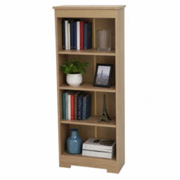 Core Products Freya Smoked Oak Foil Finish 4 Shelf Low Narrow Bookcase - thumbnail 3