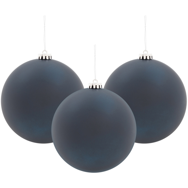 The Christmas Workshop Bauble Matte Navy Blue 3 Pack - image 1