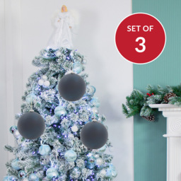 The Christmas Workshop Bauble Matte Navy Blue 3 Pack - thumbnail 4